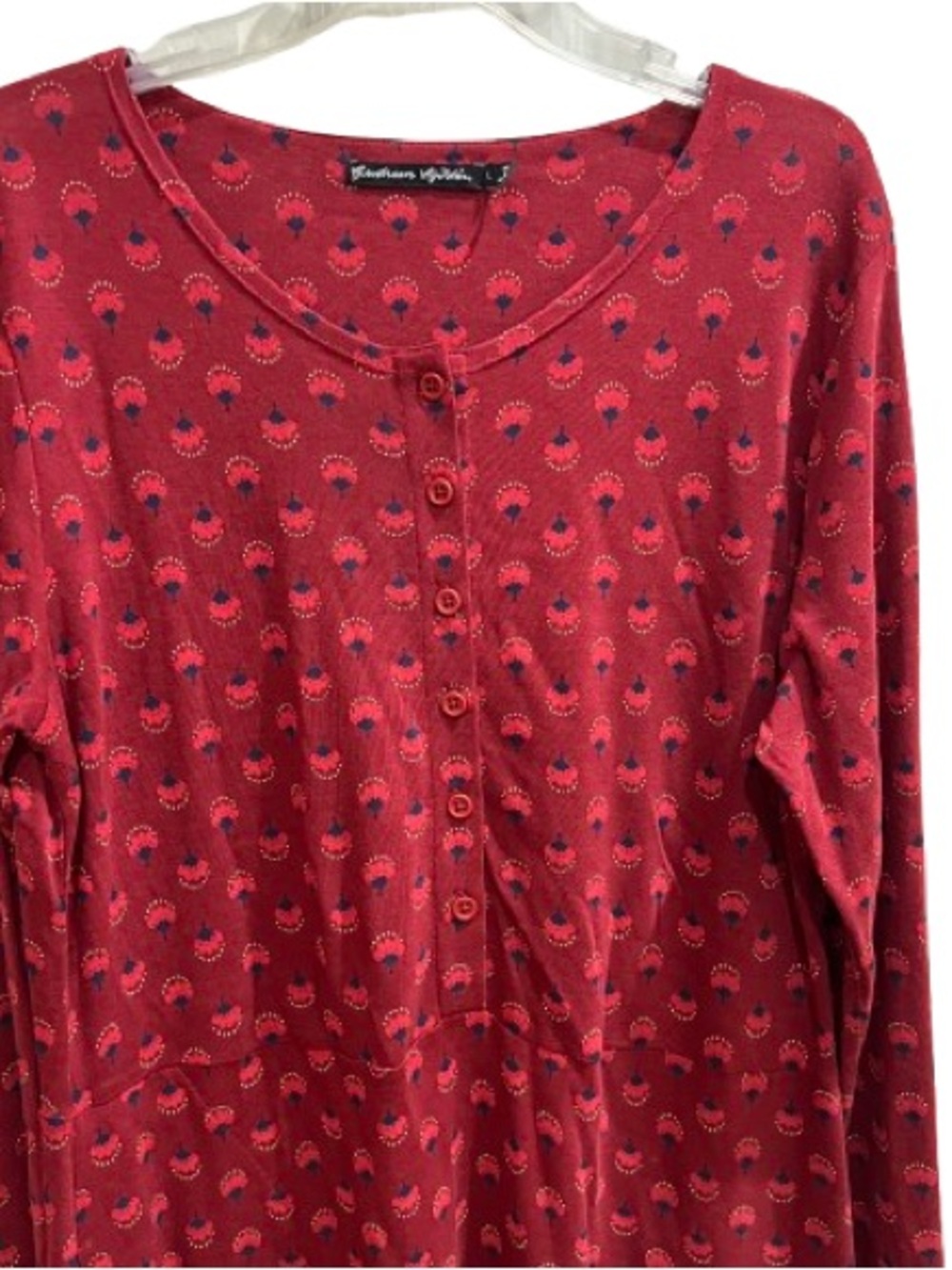 Gudrun Sjoden Women’s Floral Patterned Button-Front Knit Dress Sz L NWOT